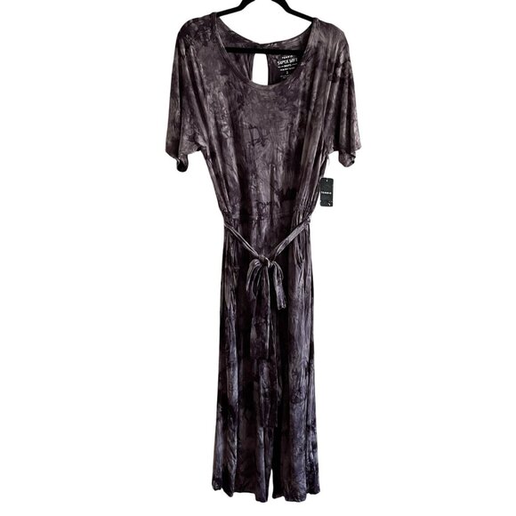 Torrid Sz 1X Soft Purple Tie Dye Belted Cropped Super Soft Culotte Jumpsuit NWT - Picture 5 of 16